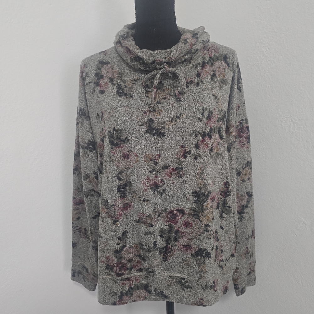 Maurices Floral Cowl Neck Sweater Medium